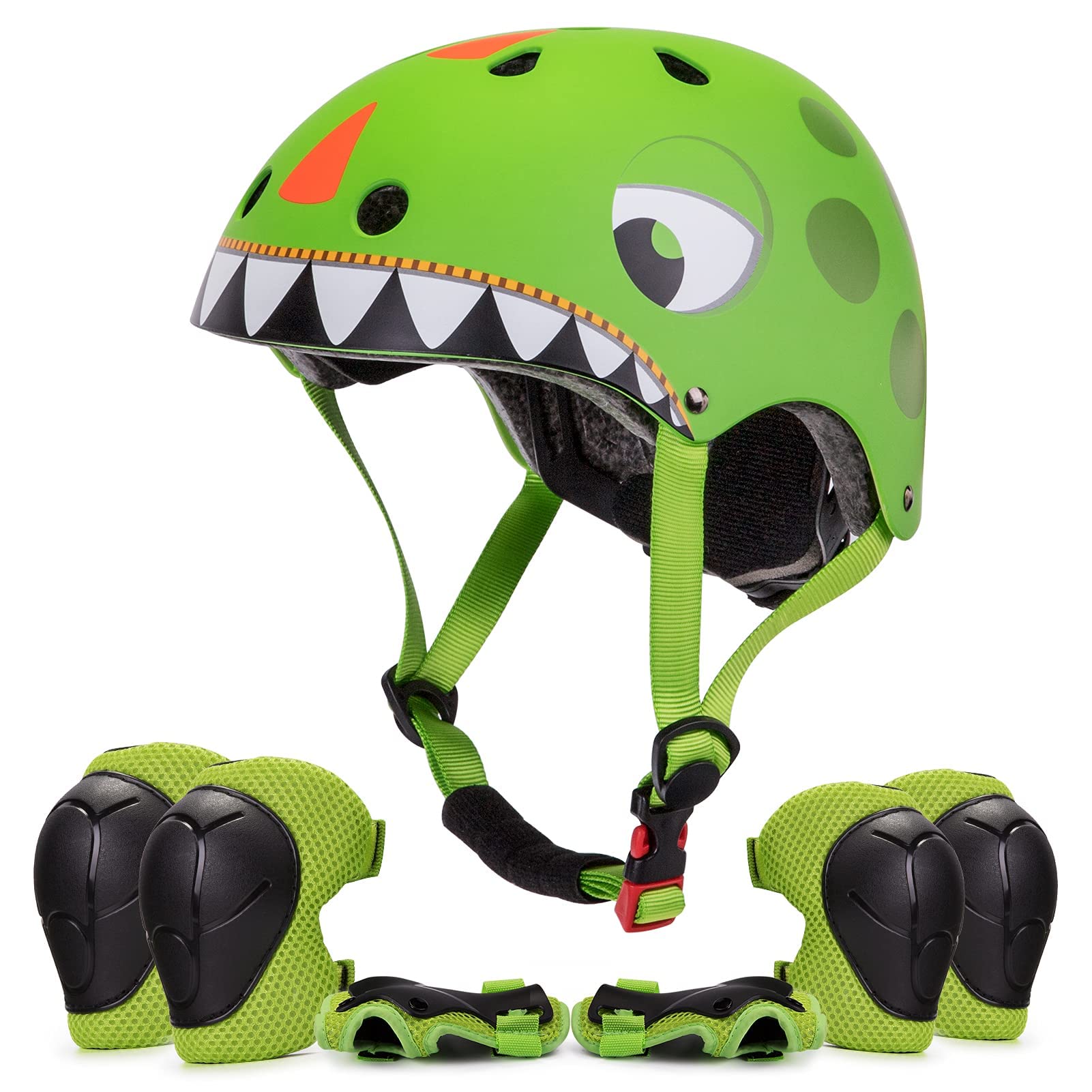 Kids Helmet Boys Girls Lightweight Bike Helmet and Pad sets, Multi-Sport Safety Toys 2 3 4 5 Years Old Children Cartoon Adjustable Elbow Knee Pads Protection Gear for Skateboard Scooter Skating
