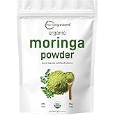 Micro Ingredients Organic Moringa Oleifera Leaf Powder, 2 Pound | Rich in Antioxidants & Immune Vitamins | Pure Leaves Without Stems | Great Superfoods for Tea or Drink | India Grown, Vegan