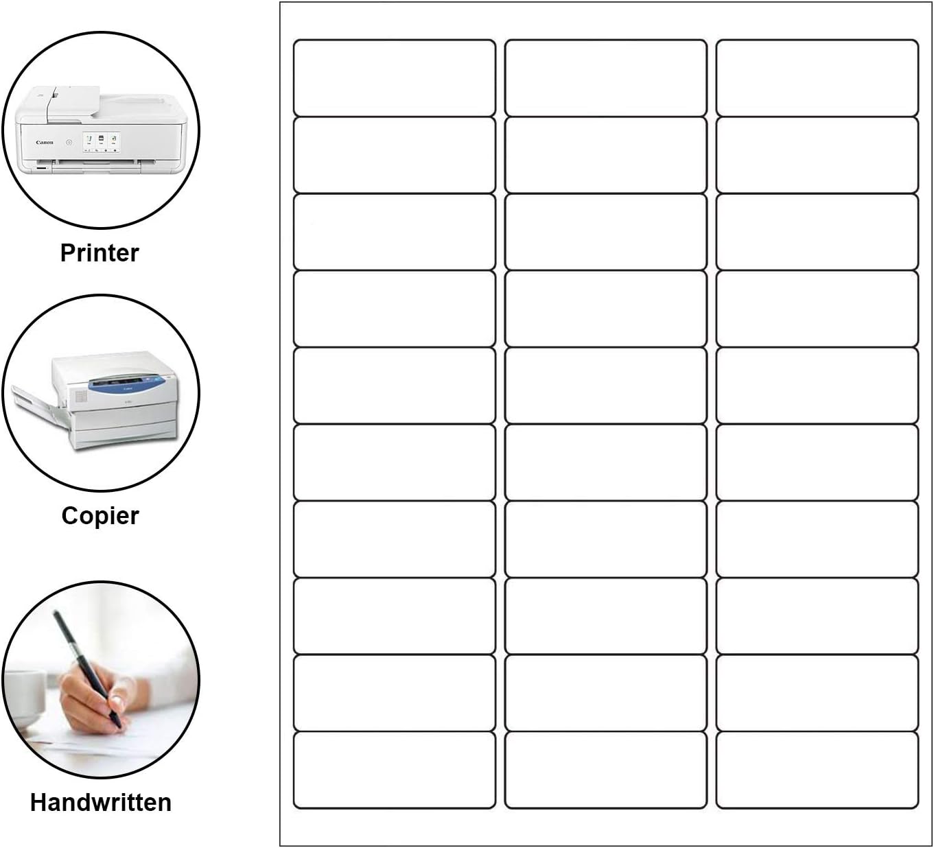 Printholic 30-Up Shipping Labels 1" X 2-5/8" Address Mailing Sticker Self Adhesive for Laser & Inkjet Printers (100 Sheets, 3000 Labels) : Office Products