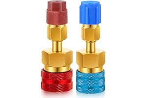 HIBUYER R1234yf Adapter Kit, R1234YF to R134A Quick Coupler, High Low Side Quick Coupler R1234yf Connector Conversion AC Charging for Car Air Conditioning System