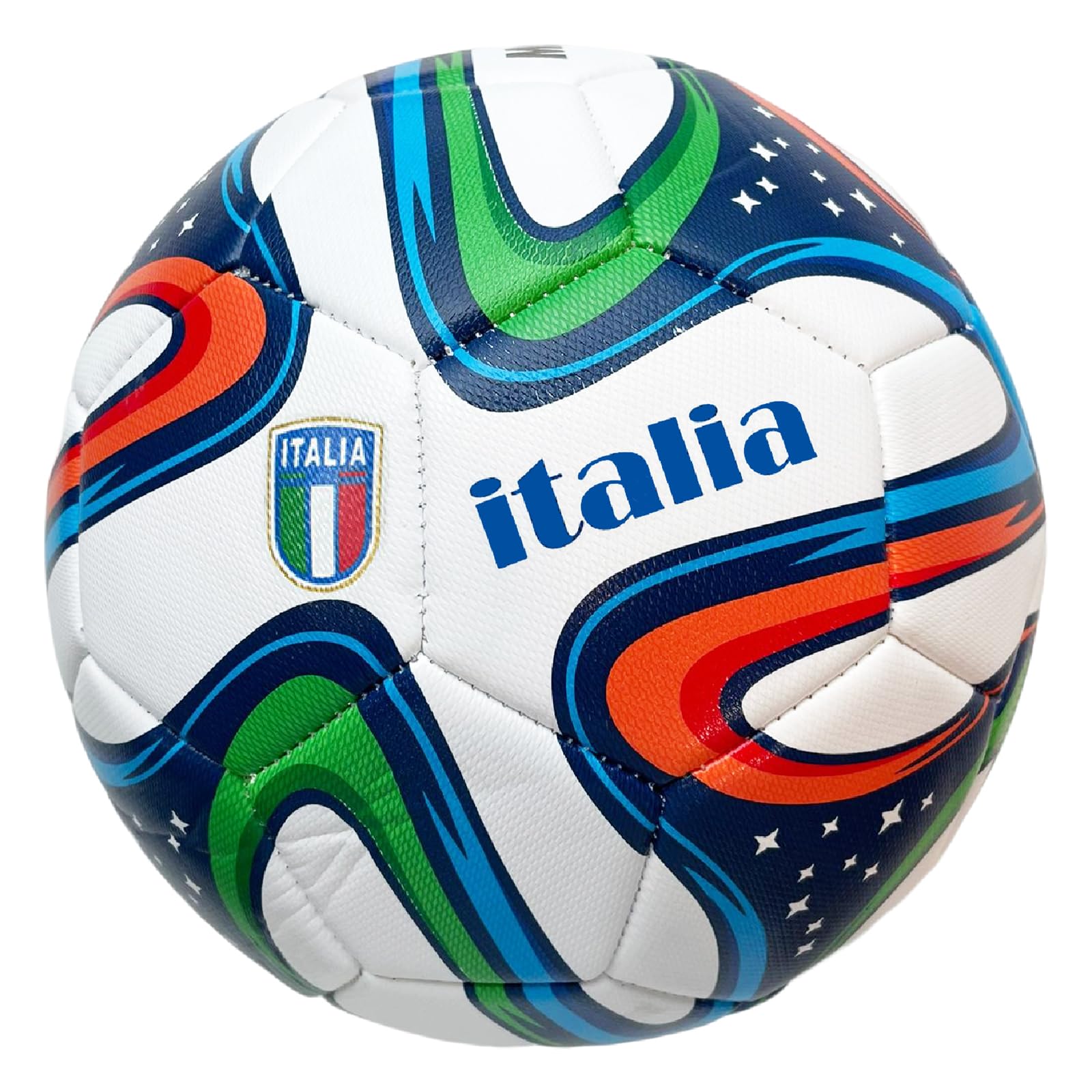 Mikado Sport Adult Boy Soccer Ball - Leisure Training Soccer Balls - Large Italy Ball Size 5 - Ball for Children - Gift Idea for Children Adults (Italy Tricolor)