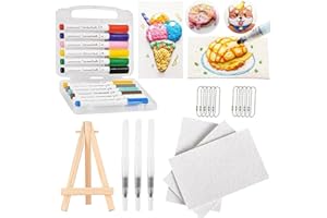 Xing Chen Hai Yang Magic 3D Foam Texture Painting Kit,Puffy Paint, 3D Drawing Magic Canvas Sponge,DIY Bubble Drawing Pens Art Supplies,10Pcs Puffy Paint Paper(Rectangular)
