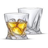 JoyJolt Atlas Crystal Whiskey Glasses, Old Fashioned Whiskey Glass 10.8 Ounce, Ultra Clear Crystal Scotch Glass for Bourbon and Liquor Set Of 2 crystal Glassware