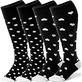 2 Pairs Bamboo Plus Size Compression Socks Wide Calf for Women and Men 15-20 mmHg Knee High Support Stockings for Circulation