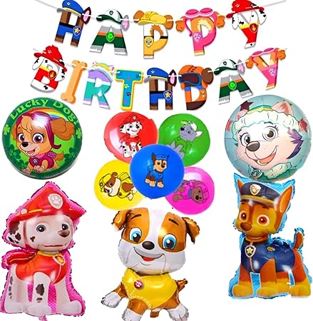 Amazon パウパトロール お誕生日 バルーン パウパトロール Happy Birthday ガーランド キャラクター お祝い 風船 バルーン おもちゃ