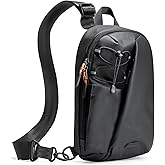 Inateck Sling Bag X-Row with RFID Blocking, Spacious Crossbody Shoulder Chest Everyday Carry Bag with Quick-adjust Strap, Water-resistant Sling Backpack for Men, Women, Travel, Cycling, Hiking, Black