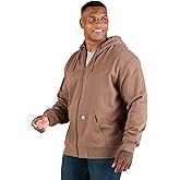 Berne Men's Heritage Grid Fleece-Lined Full-Zip Hoodie Sweatshirt, X-Large Tall, Heathered Driftwood