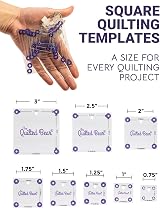 The Quilted Bear Square Quilting Templates Set of 8 Non-Slip Clear Acrylic view 2