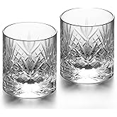 KAMMAK Crystal Whiskey Glasses Set of 2, Handcrafted 7.1oz Old Fashioned Glasses Stemless, Luxury Cocktail Glasses, Hand Blown Scotch Cup for Women, Men Gift for Rocks, Bourbon Barware, Bar