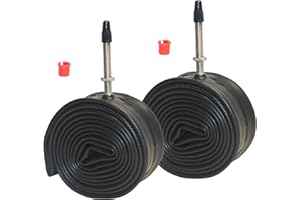 20x1 3/8 Inch (37-406) Bike Inner Tube Pack of 2 - FV48mm Valve with Free AV Adapter - Compatible with City Cruisers, Commute