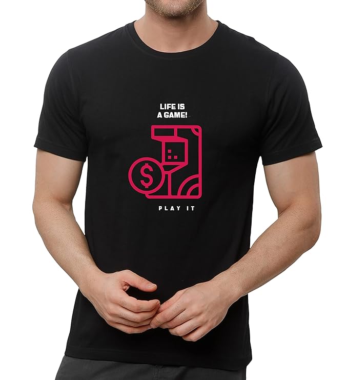 Buy Ruffty Regular Fit Graphic Printed Round Neck TShirt for Men Half