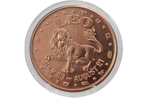 Leo Lion Token: 1 oz Pure Copper Challenge Coin in Capsule - Astrology & Zodiac Gift, Perfect for The Charismatic - COA by Heavenly Metals