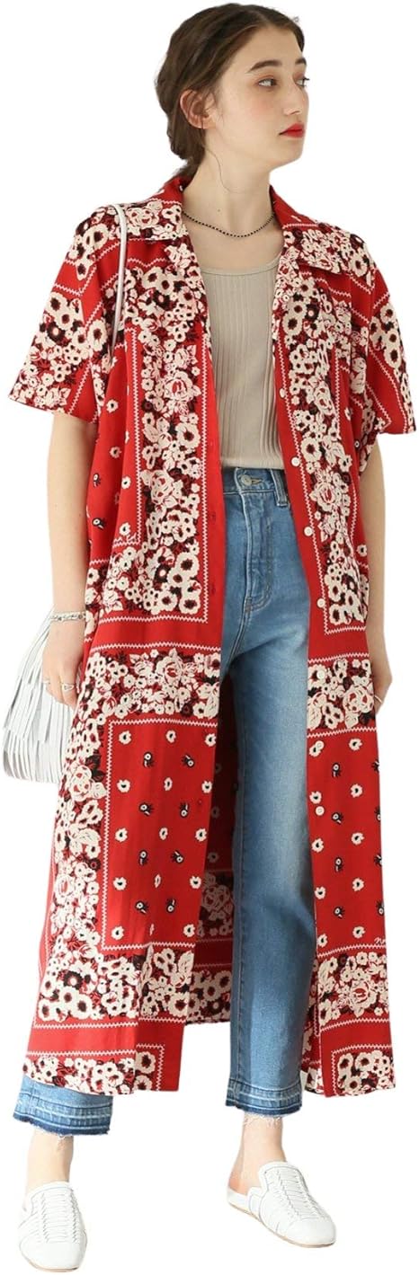 Amazon Co Jp ノーマティーディー Noma T D ノーマティーディー Open Collar Shirt Dress ワンピース フリー レッド 服 ファッション小物