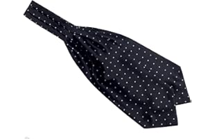 Kihatwin Men's Polka Dots Satin Cravat Ties Jacquard Woven Formal Self Ascot