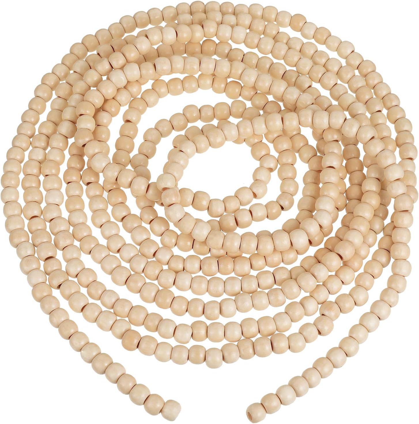 Wreaths, Garlands & Swags - WILLBOND 16 Feet Christmas Wood Bead Garland Wooden Bead Garland for Christmas Tree Holiday Decoration (Wood Color)