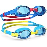 ZABERT K20 Swimming Goggles for Kids Girls Boys Age 3-10 Years Old, Anti-fog 100% UV Protection with Travel Bag