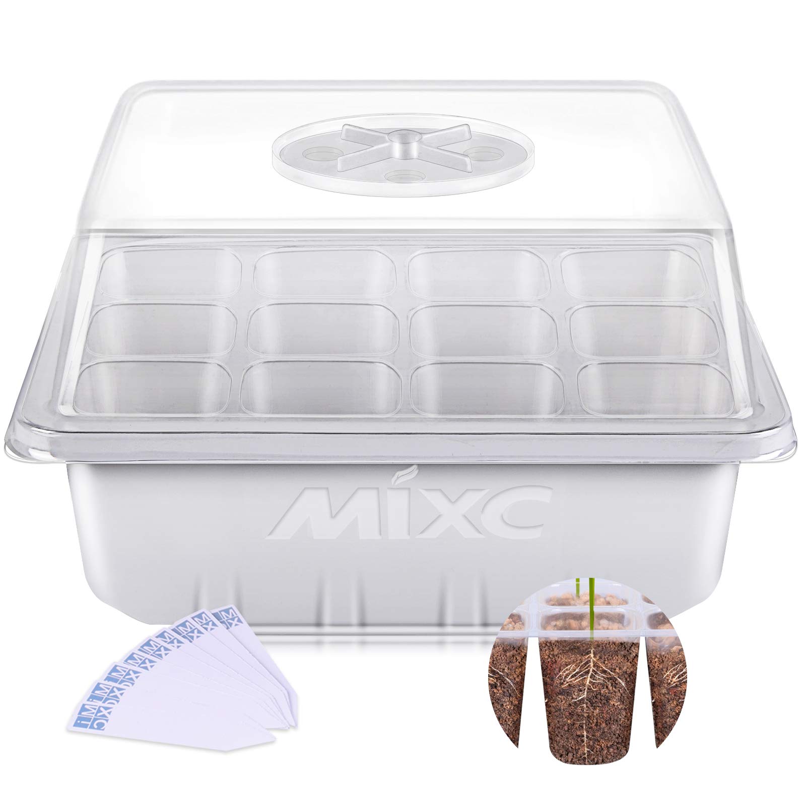 MIXC 10 Pack Seed Starter Trays, Seedling Tray Plant Grow Kit Mini Propagator with Humidity