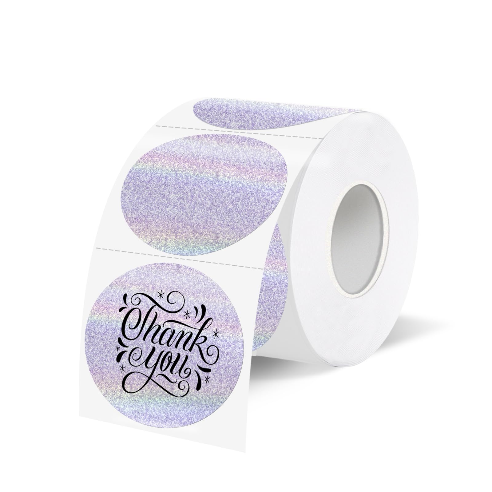 Photo 1 of WANGHENG 1.5 Inch Thermal Labels,Holographic Circle Direct Thermal Stickers,for Address Design DIY Logo Business(300 pcs/Purple dots)