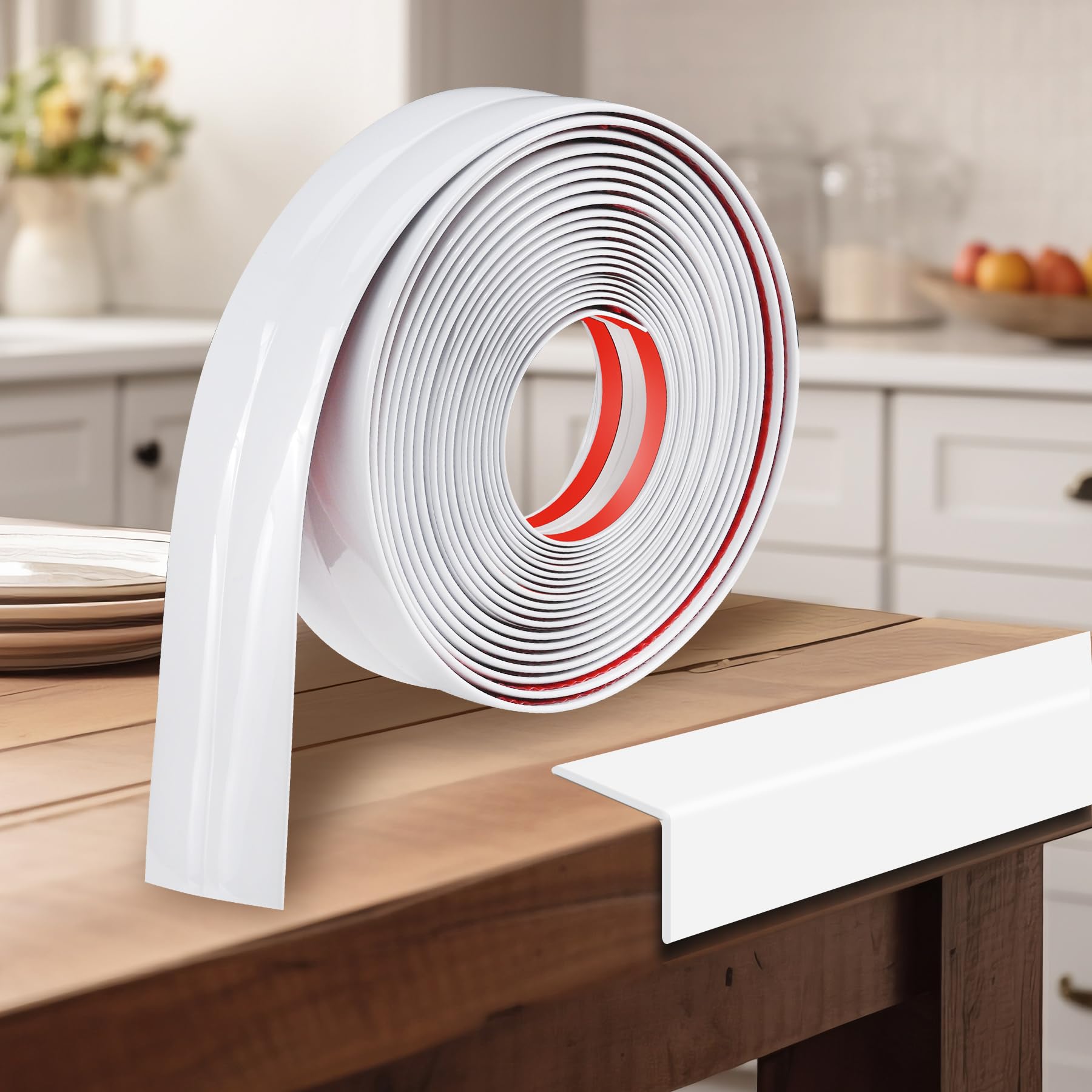 Photo 1 of 1.6 Inch x 40 Feet Wall Corner Protector Peel and Stick Corner Trim Molding Strip Self Adhesive Wall Edge Protectors Guards for Edge Ceiling, White