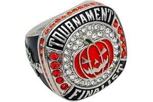 GENERIC Discount Sports Rings, HALLOWEEN SILVER PUMPKIN FINALIST — SILVER BODY, ORANGE STONES, Premium Player/Tournament Rings 12-49