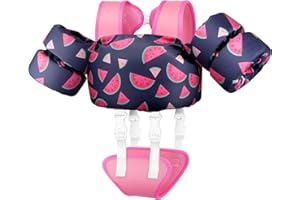 Vvinca Toddler Swim Vest for Kids 13-30-50 lbs Boys Girls Puddle Kids Jumper Toddlers Pool Floaties Jacket with Adjustable Crotch Strap Sleeves Shoulder for 1-5 Years Old Baby Infant Learn to Swimming