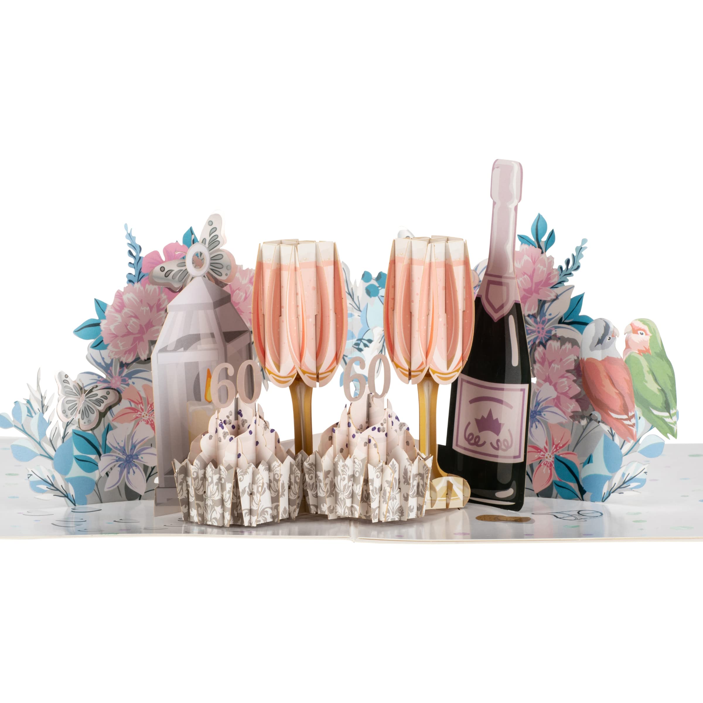 Cardology - Diamond Wedding Anniversary Pop Up Card | 60th Wedding Anniversary Card and Gift | Handmade