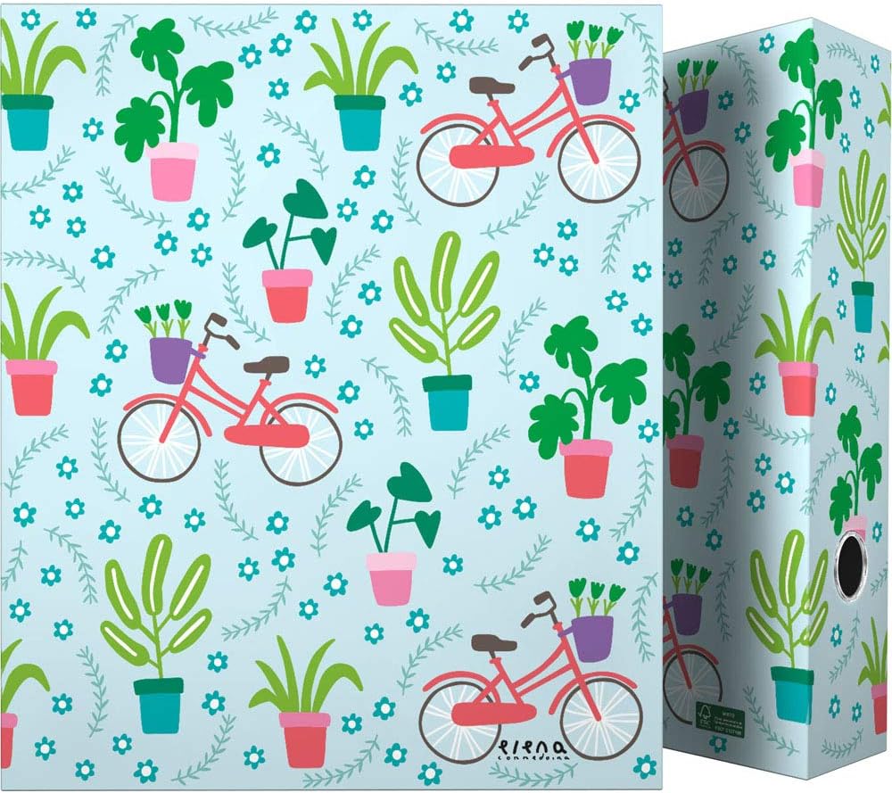 Grafoplás 88171992 Elena Corredoira Collection 4-Ring Binder 40 mm Bikes Model A4