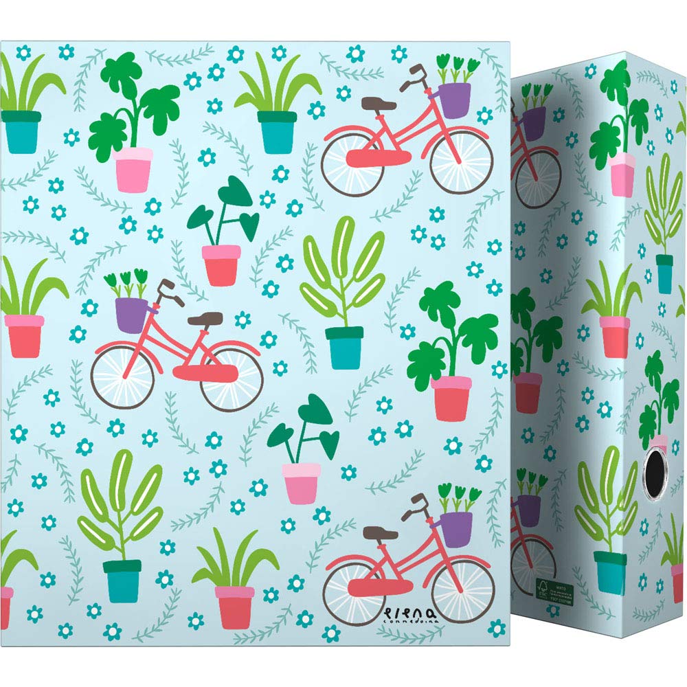 Grafoplás 88171992 Elena Corredoira Collection 4-Ring Binder 40 mm Bikes Model A4