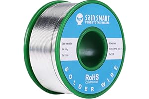 SainSmart 0.6mm Lead Free Solder Wire with Rosin2 Sn97 Cu0.7 Ag0.3, Tin Wire Solder for Electrical Soldering (100g /0.22lbs)