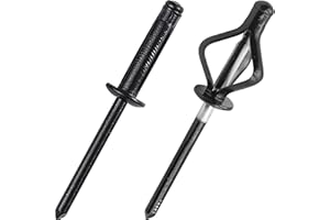 JIANDAXIN 50Pcs Tri-Fold Aluminum Blind Rivets,Tri Grip Exploding Assortment Bulb Style Pop Rivets for Automotive, Soft or Plastic Materials (All Black, 3/16"x1-3/16")