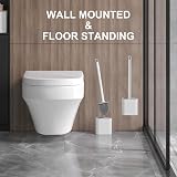 Ibergrif M34151-3 Silicone Toilet Brush with Holder Deep Cleaning Flat Brush view 3