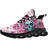Men's Women's Flower Skull Shoes Fashion Sneakers Running Walking Tennis Shoes