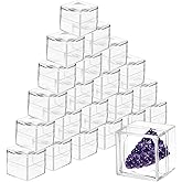 DoubleFill 10 Pack Rock Display Case Clear Rock Collection Boxes Storage 2.5 x Magnifying Specimen Boxes Bug Viewer Box for M