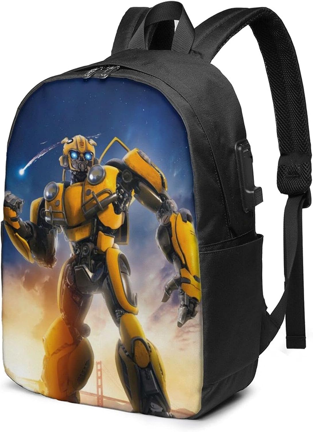 Bumblebee Transformers USB Backpack 17 Inch Multifunctional Super Large