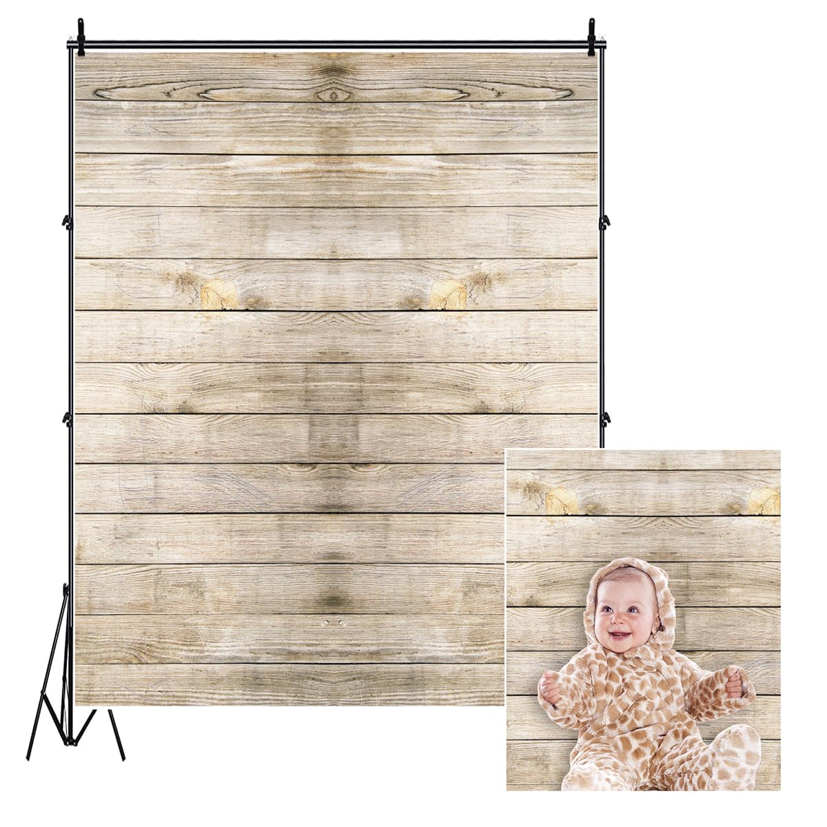 Photo 1 of AOFOTO 3x5ft Wood Grain Wall Photography Backgrounds Artistic Backdrops Hardwood Floors Kid Baby Toddler Newborn Girl Boy Adult Man Portrait Nostalgic Photo Shoot Studio Props Video