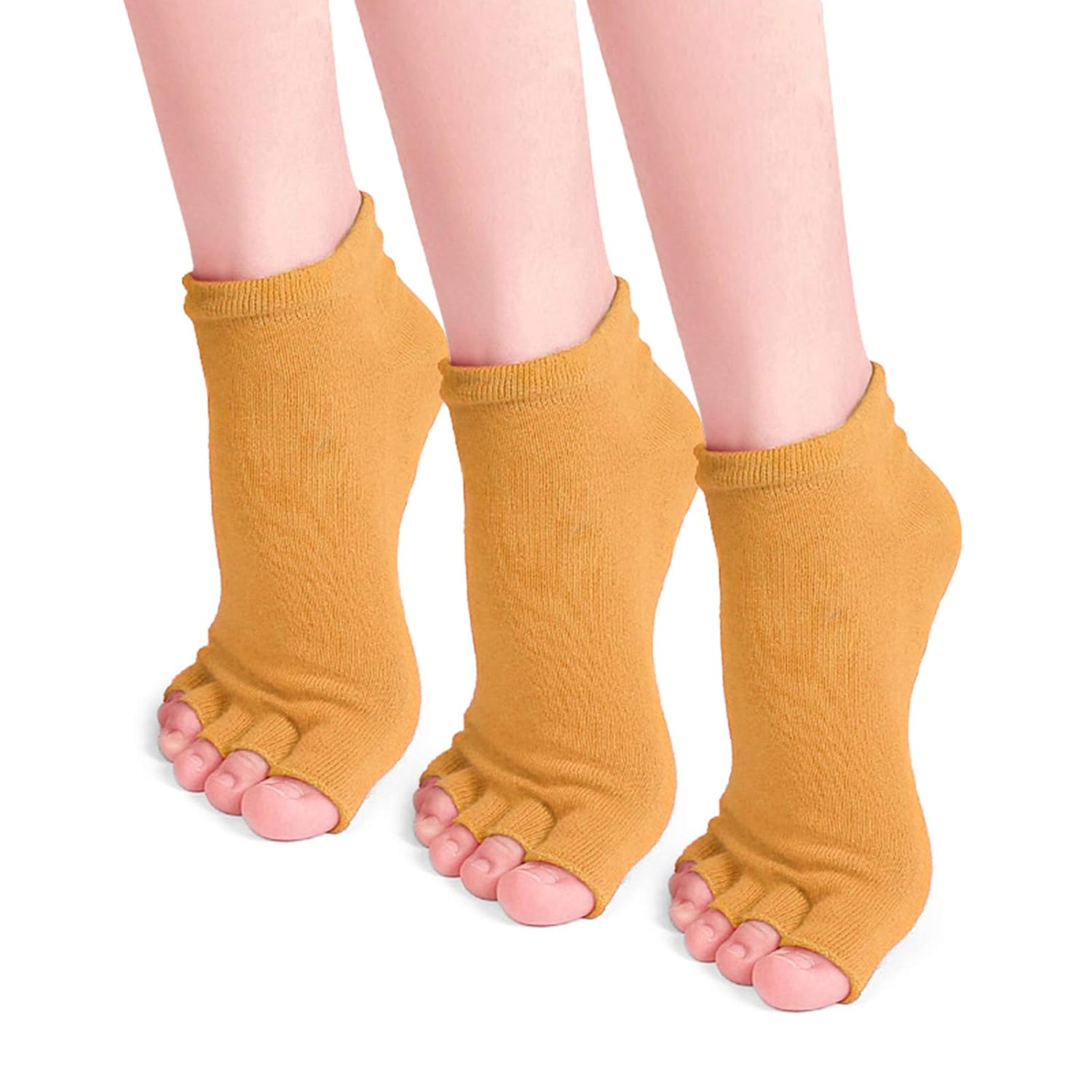 Honorall NonSlip Open Toe Cotton Yoga Socks with Grips for Women