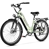 Aelith 26" Electric Bike for Adults Commuter EBike for Women | 1000W Motor,48V Removable Battery,7-Speed,Front Suspension &amp; LCD Display