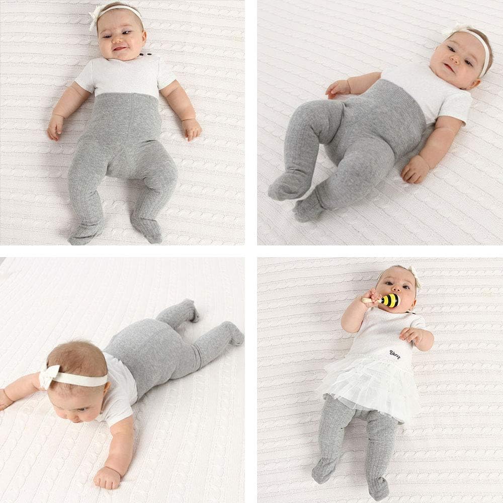 Cotton Infant Toddler Girls Tight Cable Knit Kids Pantyhose Solid Casual Baby Legging Pants: Clothing