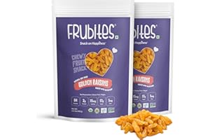 Frubites Sun-dried Golden Raisins, no preservatives, non-GMO, naturally sweet dried fruit, chewy snack, 400g (2 packs)