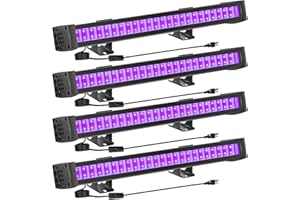 FAISHILAN 4-Pack LED Black Light Bar, Blacklight Bar with IP65 Waterproof, Glow-in-The-Dark Party for Indoor/Outdoor Stage Lighting, Halloween, and Body Paint