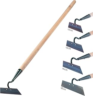 KADAX Hacke, Gartenhacke zum lockern, lüften und jäten des Bodens, für Garten, Blatt aus Metall, Gartenzubehör, Unkrauthacke zum entfernen von Unkraut, Grubber (Arbeitsbreite: 14 cm, mit Holzstiel)