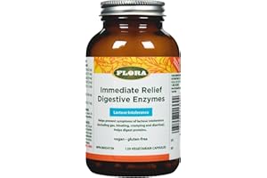 Flora Health Immediate Relief Digestive Enzymes with Lactase, Enhances Digestion & Provides Relief for Lactose Intolerance, G