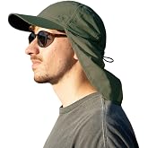 TOP-EX L/XL/XXL UV50+ Waterproof Neck Flap Baseball Sun Cap | Large-head fit; UPF 50+ ear and neck coverage; waterproof shell; adjustable drawcord for fishing, hiking and outdoor work