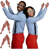 PartyFrenzy Tiny Hands, 2 Pairs Little Hands on a Stick, Prank Accessories | Mini Hand Puppets on Sticks, Dark Tone Fake Small Hands for Office Pranks, Funny Video Props, Costumes &amp; Novelty Gifts