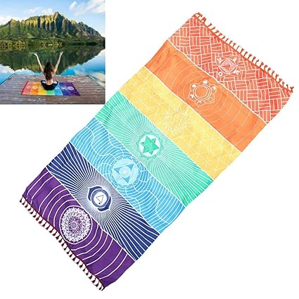 Amazon.com: Sannysis Rainbow Beach Mat Mandala Tapiz Manta ...