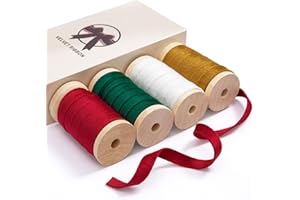 STYPOP 20 Yd Double Sided Velvet Ribbon 3/8" Velvet Christmas Ribbon for Gift Wrapping 4 Rolls Holiday Ribbon for Christmas Tree,Hair,Garland,Handmade Craft Ornaments Gift Wrapping Bows Making