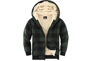 Dekomere Boys Fleece Jacket with Hood Unisex Child Sherpa Lined Zip Up Warm Coat Hooded Sweatshirt Outerwear