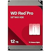 Western Digital 12TB WD Red Pro NAS Internal Hard Drive HDD - 7200 RPM, SATA 6 Gb/s, CMR, 512 MB Cache, 3.5" - WD122KFBX