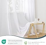 PONY DANCE White Net Curtains 84 Drop Slot Top Set of 2 60 Wide Voile Panels view 7