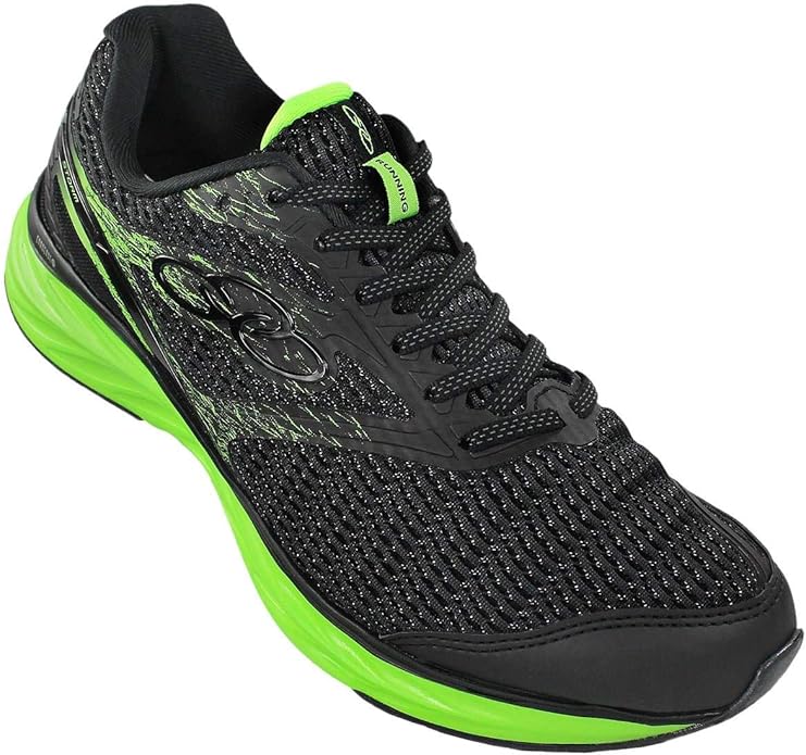 tenis olympikus masculino preto com verde